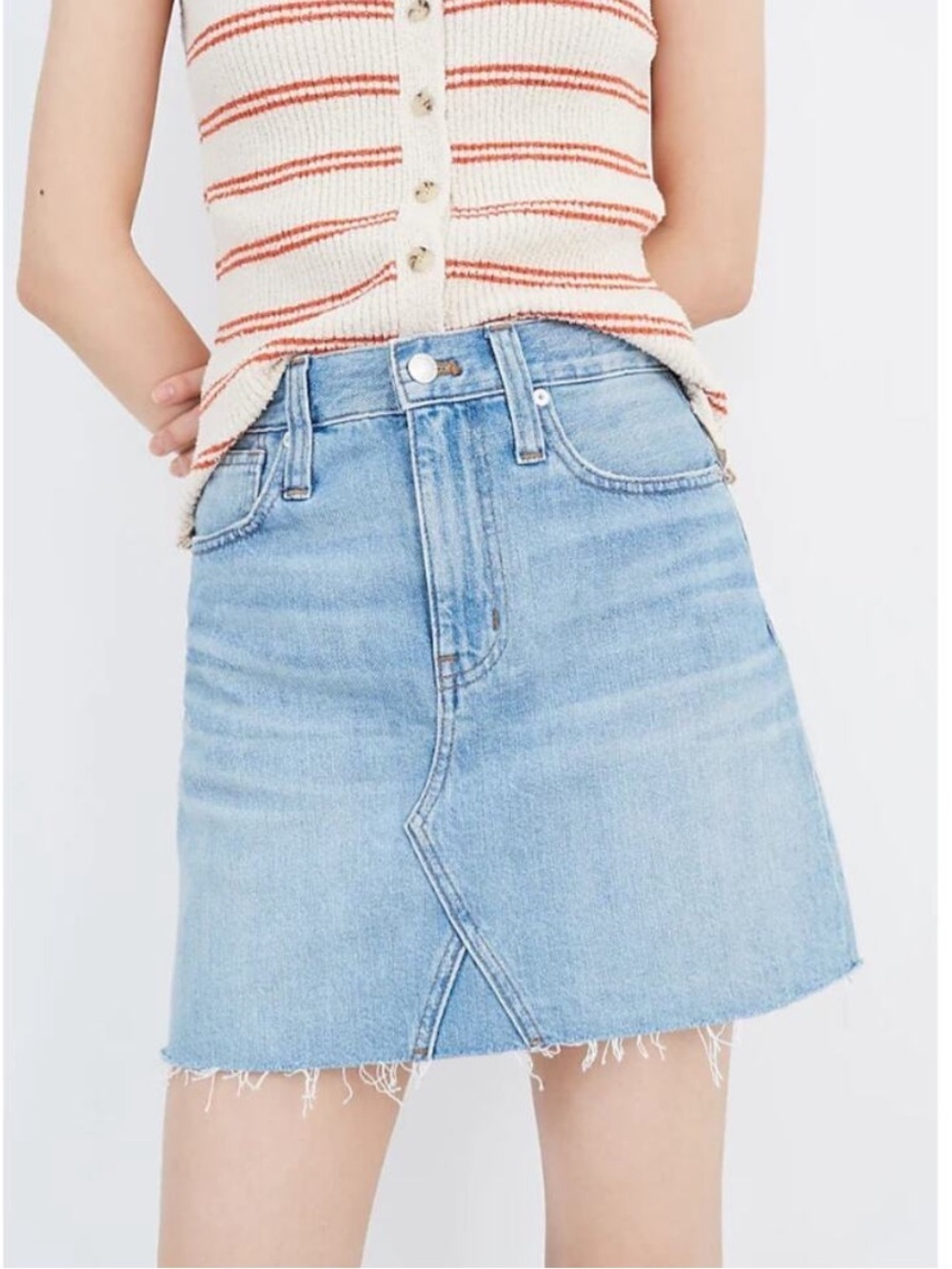 Madewell Rigid Denim A-Line Mini Skirt in Lovell Wash 31